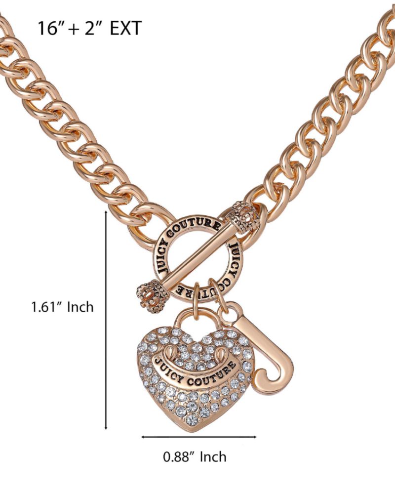 Collar Juicy Couture tono dorado corazón 41‑71 cm