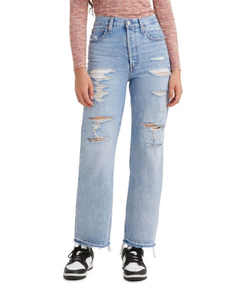 Jeans Levi's Ribcage Straight 24 Índigo Claro para mujer