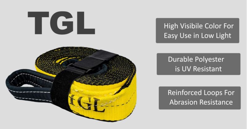Correa de remolque TGL 76 cm × 6 m para camiones de alta resistencia