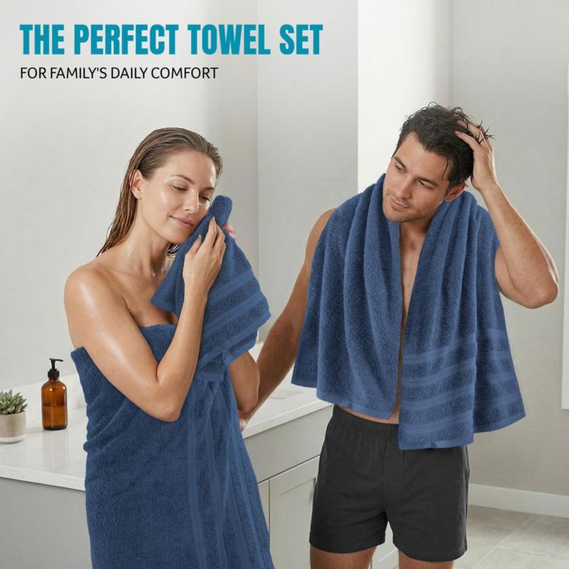 Juego de Toallas Utopia Towels 8 piezas color azul marino