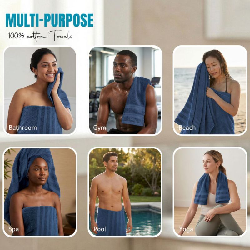 Juego de Toallas Utopia Towels 8 piezas color azul marino