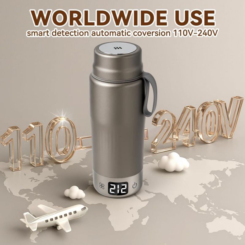 Hervidor eléctrico portátil YANWEI 380 ml 110‑240 V gris titanio