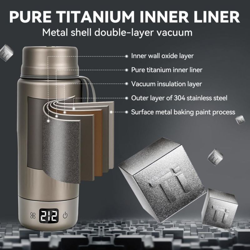Hervidor eléctrico portátil YANWEI 380 ml 110‑240 V gris titanio