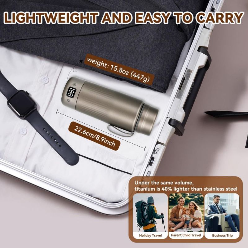 Hervidor eléctrico portátil YANWEI 380 ml 110‑240 V gris titanio