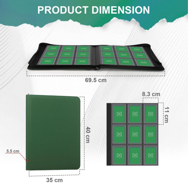 Carpeta MOSLA de 9 bolsillos para 288 cartas fundas de 3 × 4 pulg.