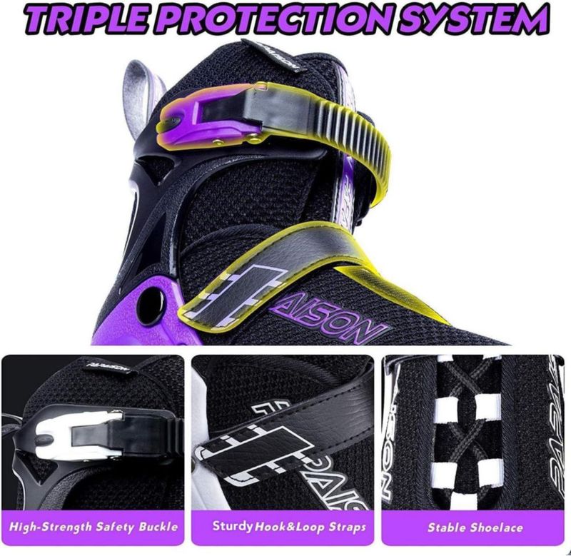 Patines en línea PAPAISON ajustables con ruedas luminosas