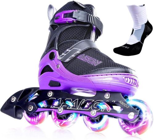 Patines en línea PAPAISON ajustables con ruedas luminosas