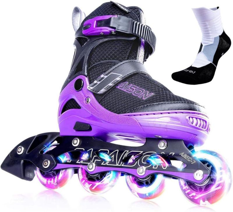Patines en línea PAPAISON ajustables con ruedas luminosas