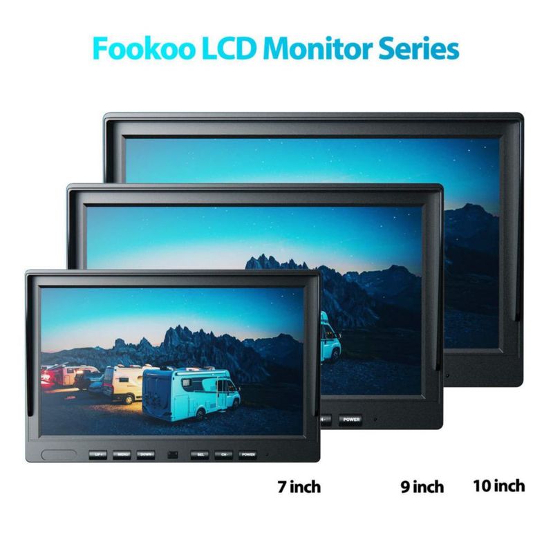 Cámara de retroceso Fookoo 25 cm 1080P con monitor de pantalla dividida