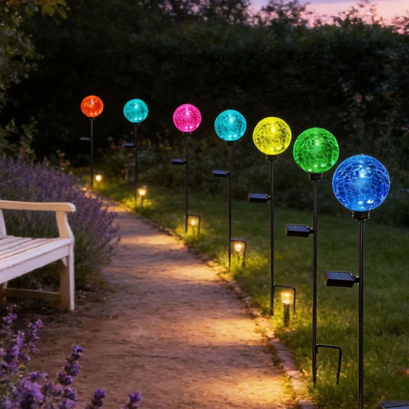 Luces solares de jardín HOOEN pack de 6 multicolor impermeables