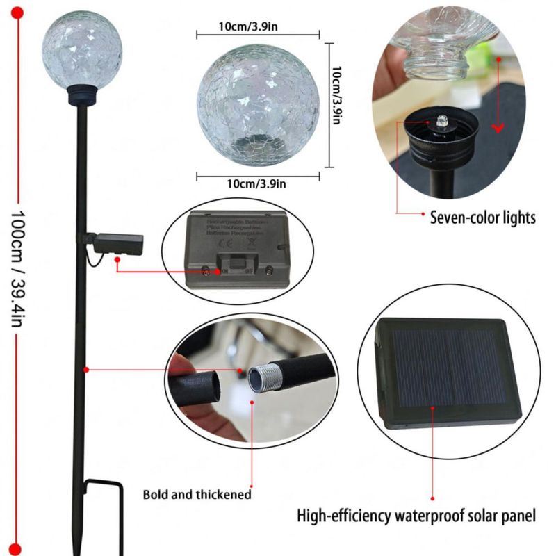 Luces solares de jardín HOOEN pack de 6 multicolor impermeables