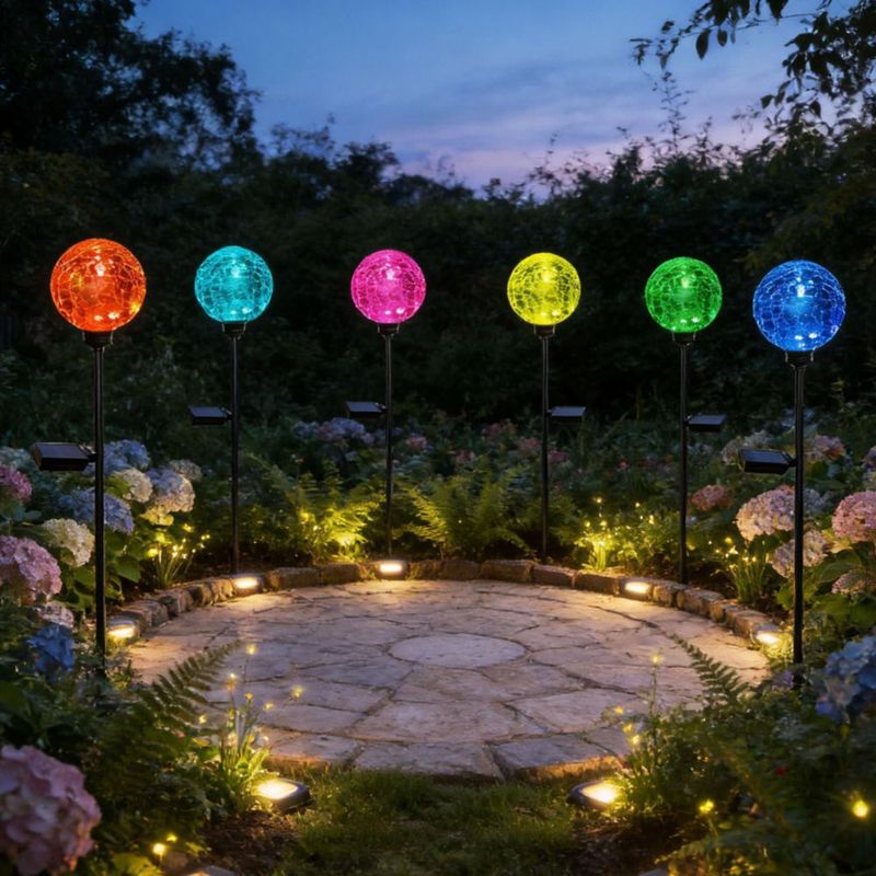 Luces solares de jardín HOOEN pack de 6 multicolor impermeables