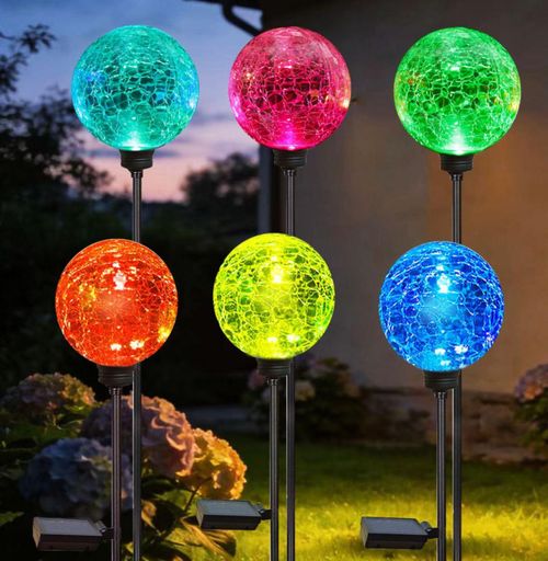 Luces solares de jardín HOOEN pack de 6 multicolor impermeables