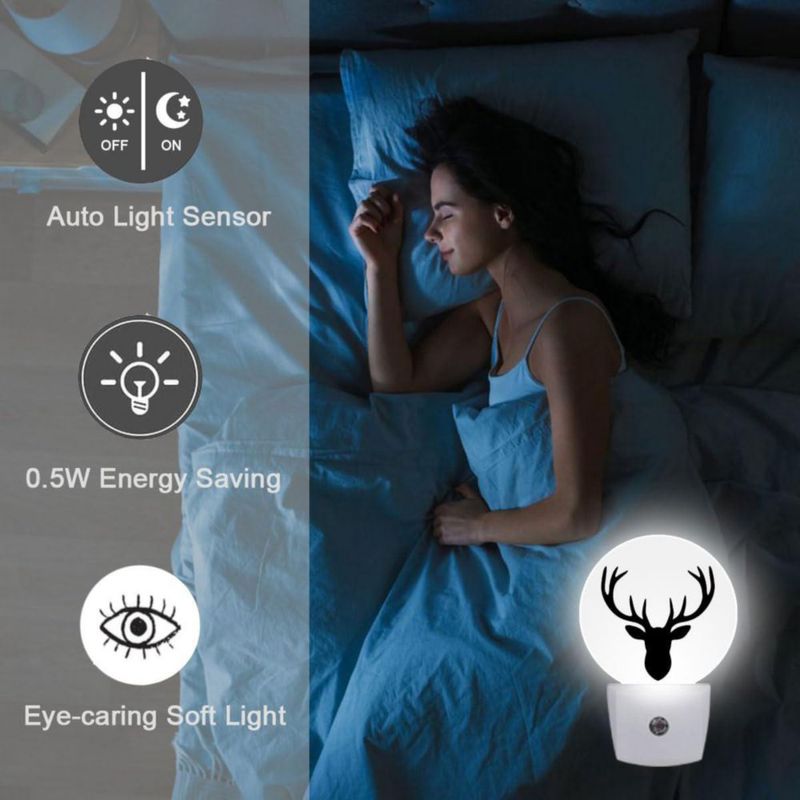 Luz nocturna Vanphai LED de 75 cm con sensor crepúsculo‑amanecer enchufable