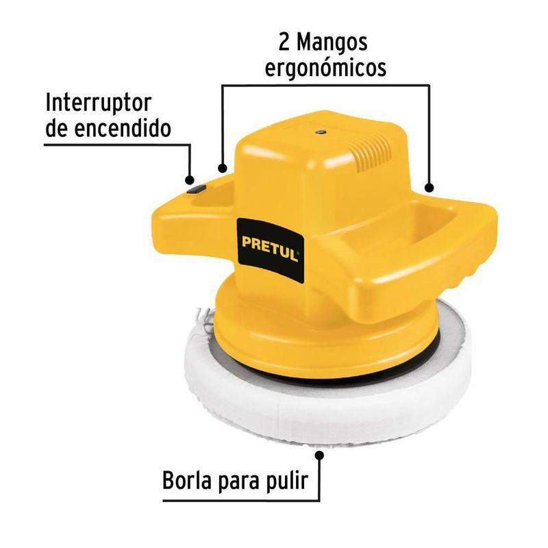 Pulidora orbital pretul truper pula-p 10 pulg 110w pro