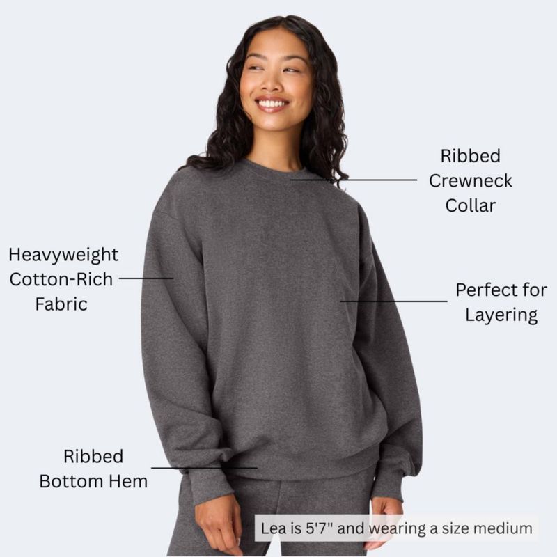 Sudadera Hanes 3XL Gris Carbón de Algodón