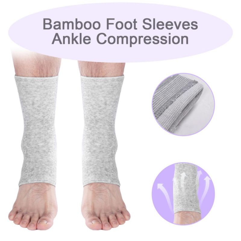 Mangas de compresión para pies ROBOHOOK de bambú 2 pares gris talla única