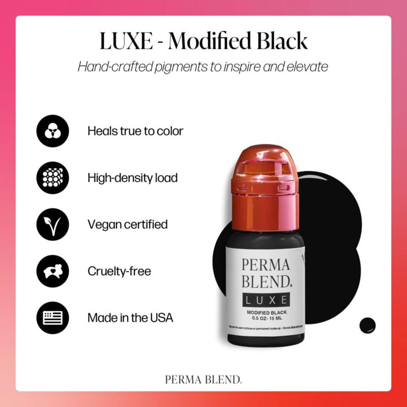 Tinta de tatuaje Perma Blend Luxe Negro Modificado 15 ml