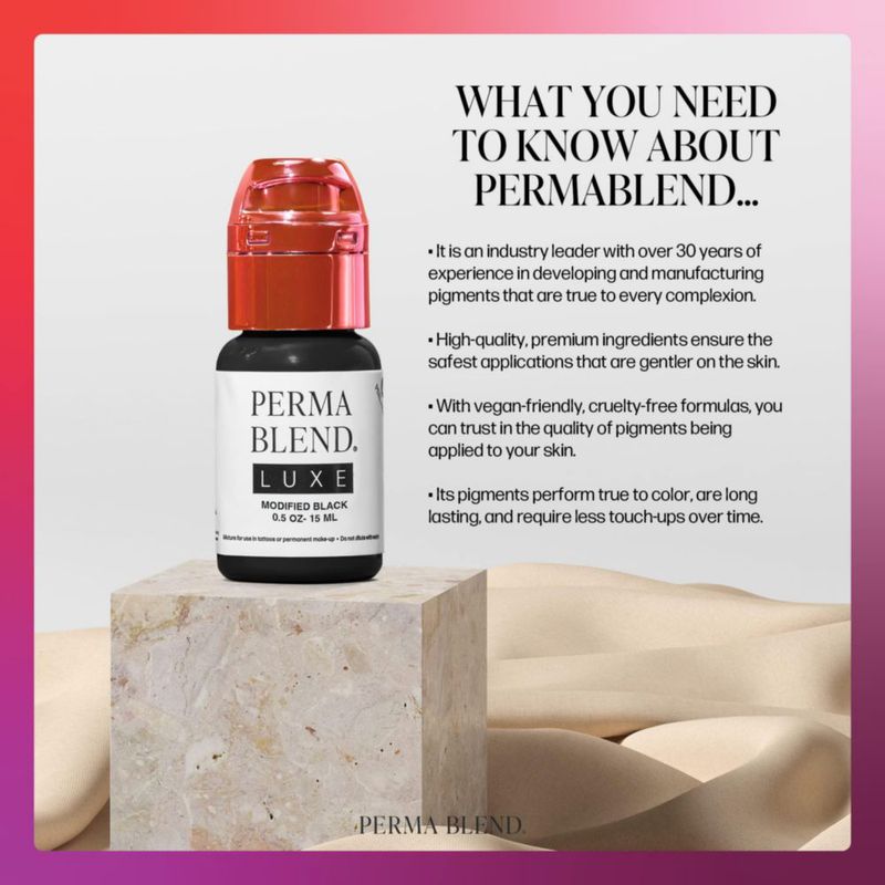 Tinta de tatuaje Perma Blend Luxe Negro Modificado 15 ml