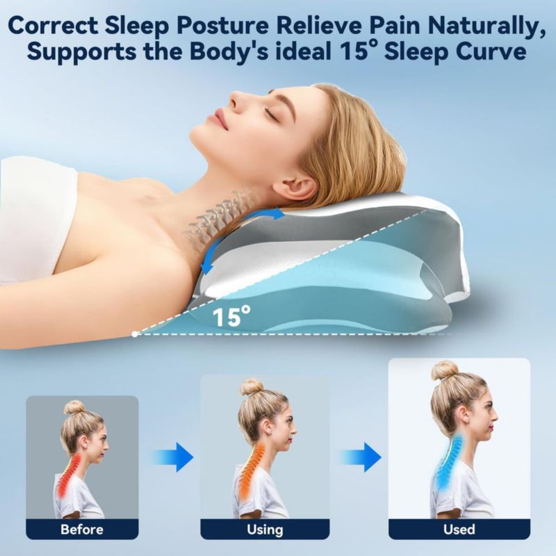 Almohada WENGTY para apnea del sueño tamaño Queen espuma viscoelástica blanca