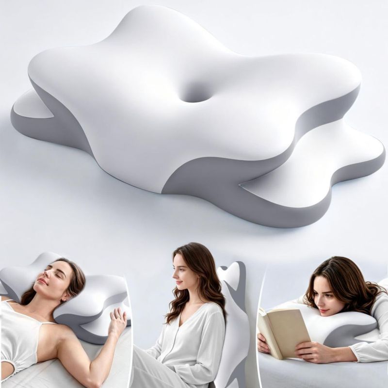 Almohada WENGTY para apnea del sueño tamaño Queen espuma viscoelástica blanca