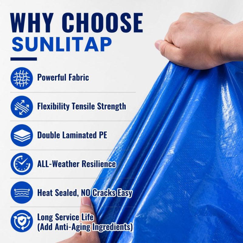 Lona SUNLITAP 6 x 9 m Azul 5 mil Impermeable
