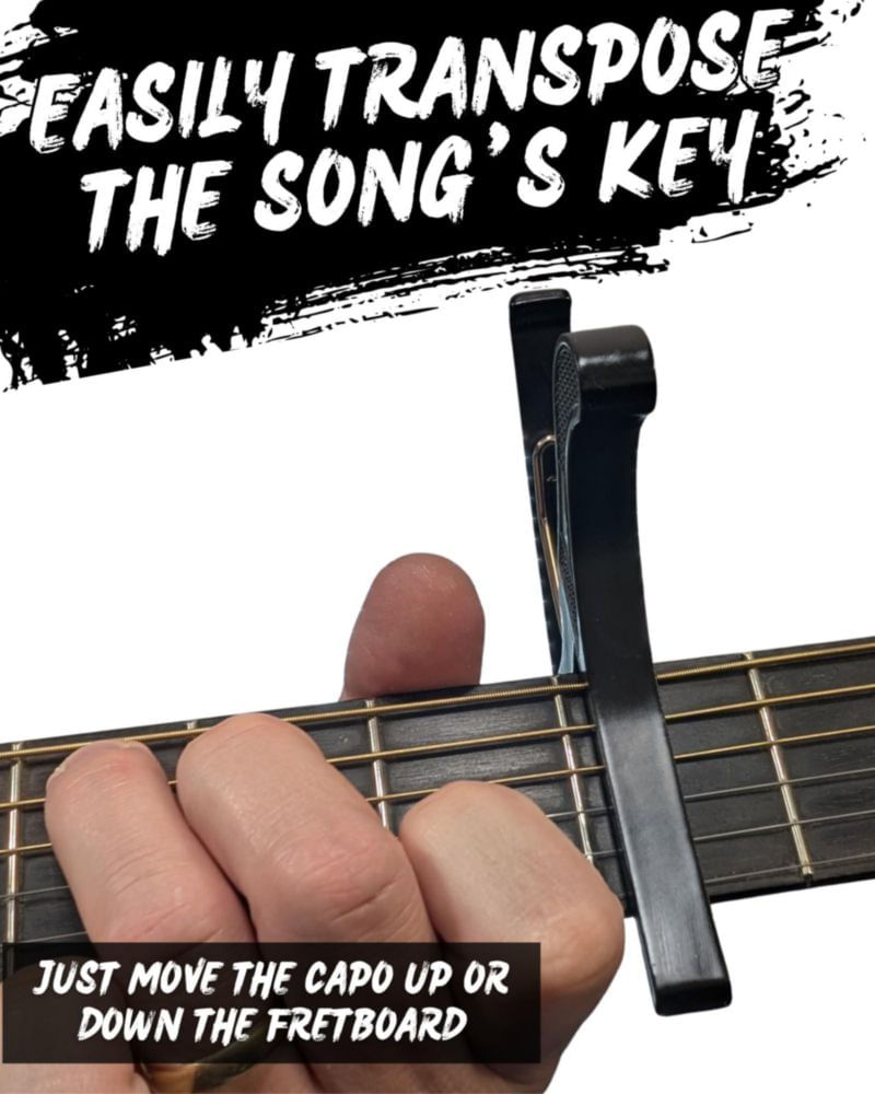 Capotraste Powered By Rock Blackbird para Guitarra Acústica y Eléctrica
