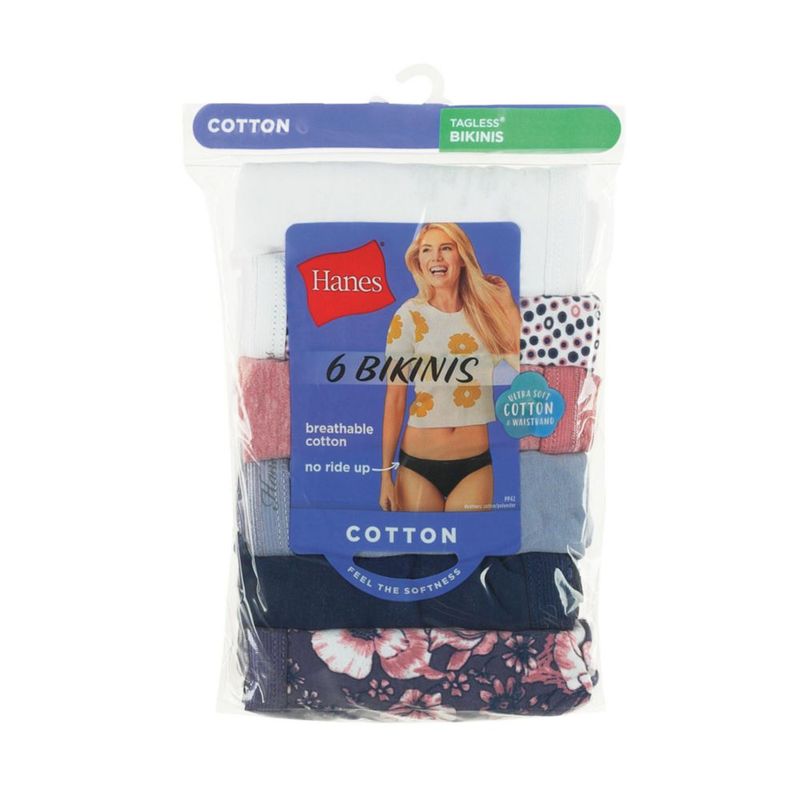 Bikini Hanes talla 8/XL pack de 6 colores surtidos