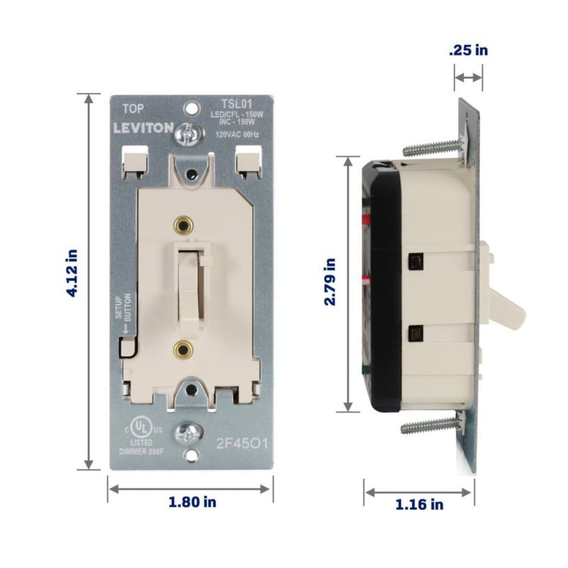 Interruptor regulable Leviton TSL01‑T Light Almond 120 V