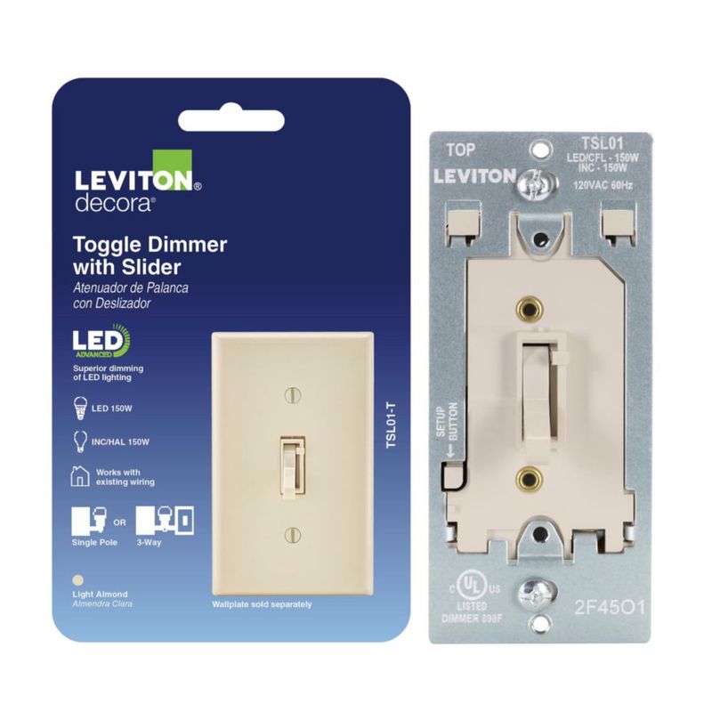 Interruptor regulable Leviton TSL01‑T Light Almond 120 V