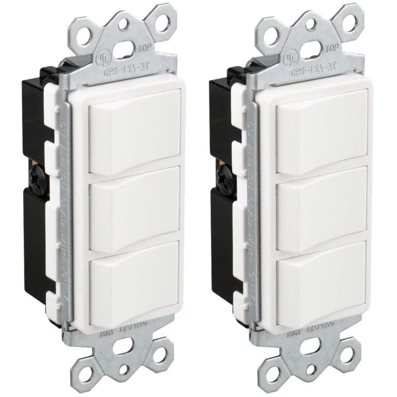 Interruptor de palanca Baomain 15A blanco - paquete de 2