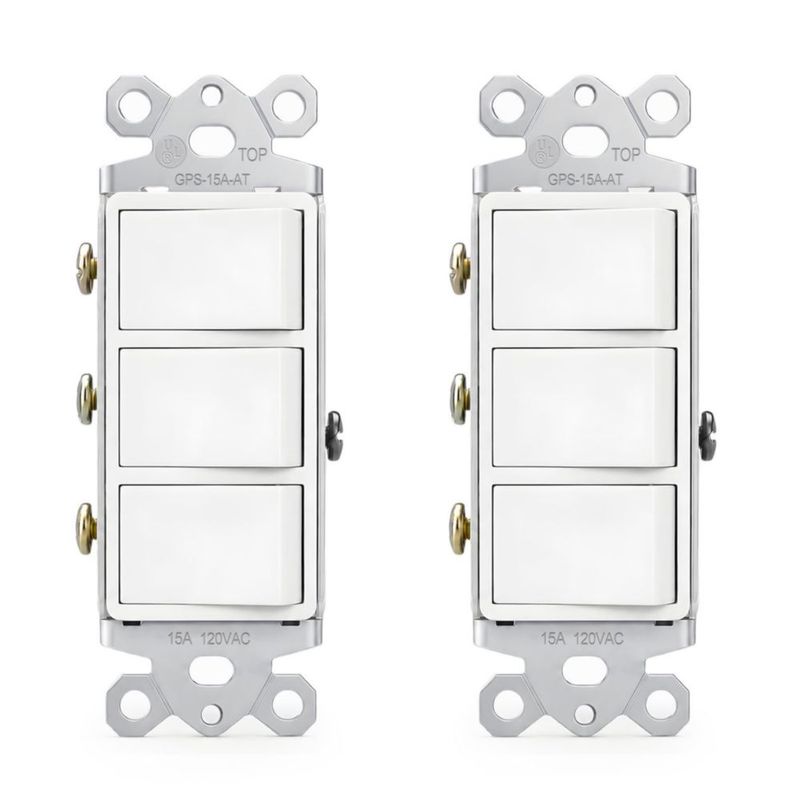 Interruptor de palanca Baomain 15A blanco - paquete de 2
