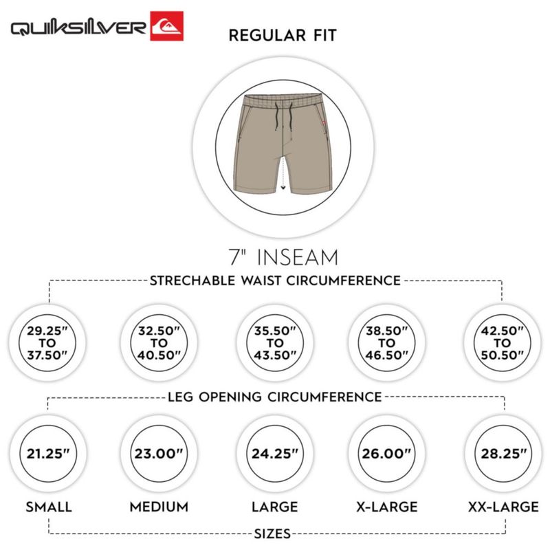 Shorts Quiksilver Corte Regular color topo talla grande