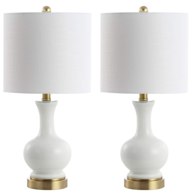 Lámpara de mesa JONATHAN Y 56 cm blanca/latón dorado (juego de 2)