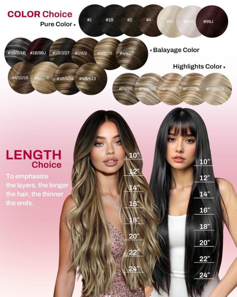 Extensión de cabello humano liso Moresoo 61 cm