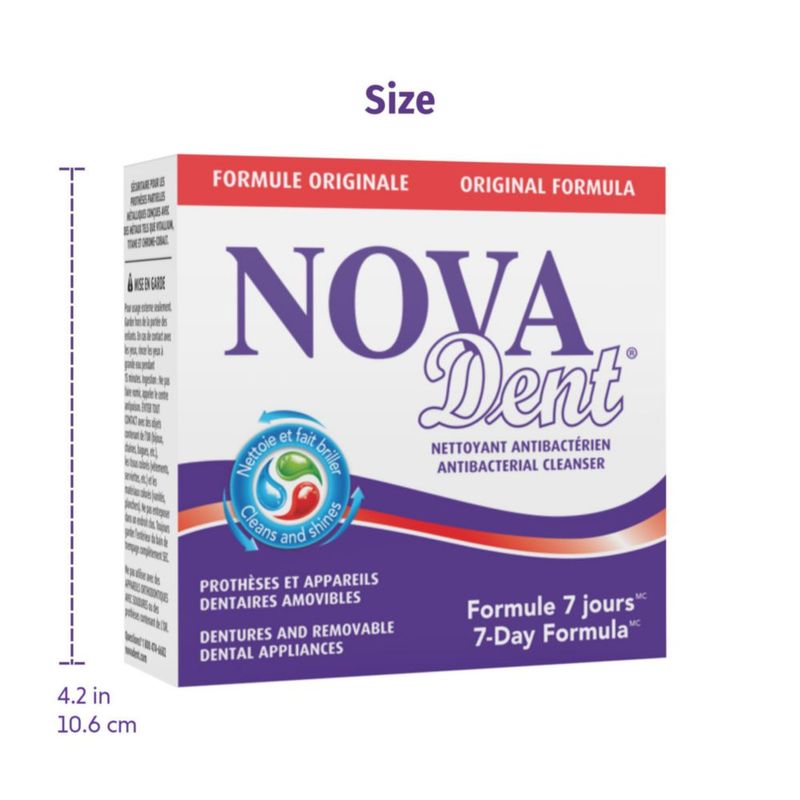 Limpiador de Dentaduras Novadent 56 Sobres Fórmula de 7 Días