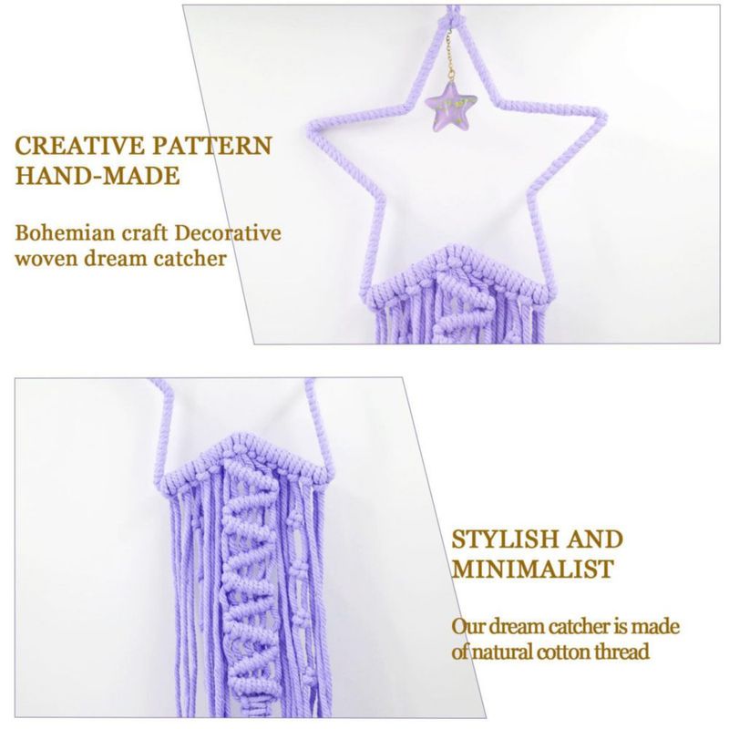 Atrapasueños de macramé Tarklanda 19 cm Morado - Juego de 2
