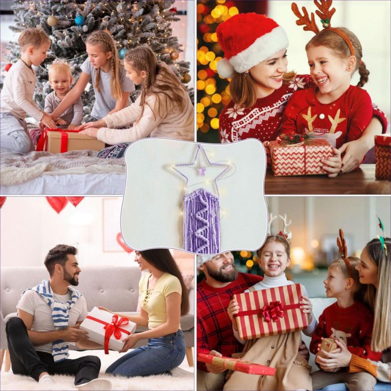 Atrapasueños de macramé Tarklanda 19 cm Morado - Juego de 2