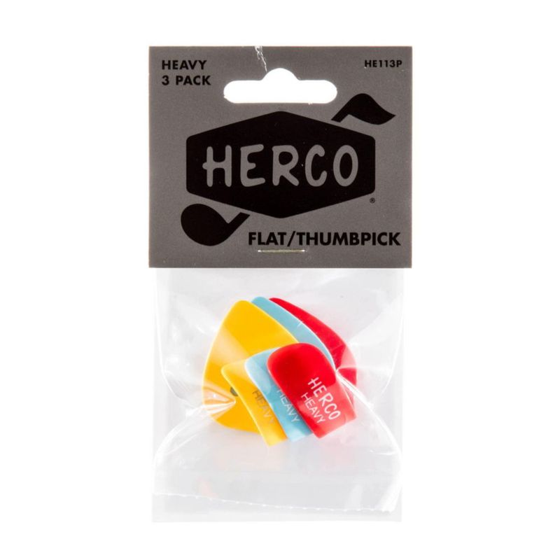 Pack para 3 jugadores de Jim Dunlop HE113P Flat Heavy de Thumbpicks