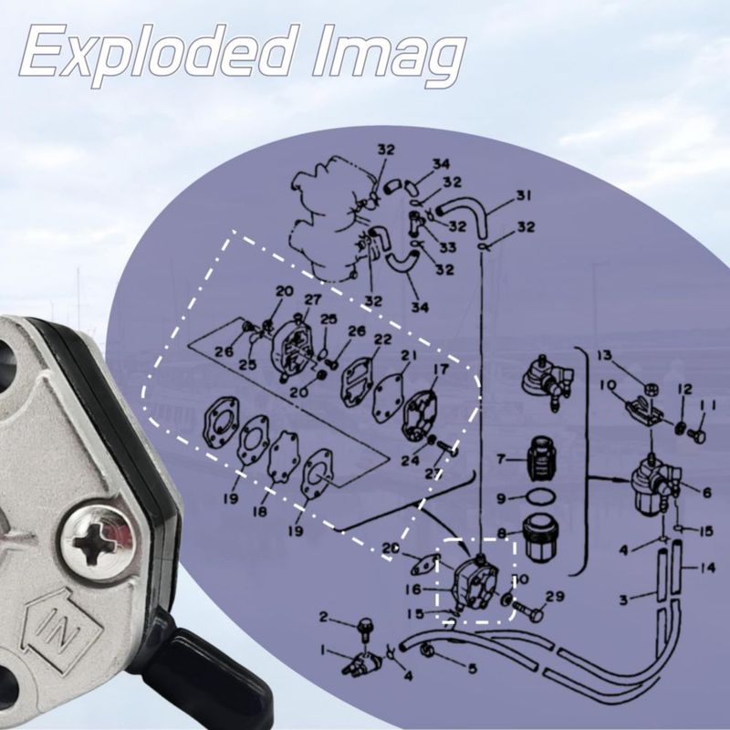 Bomba de combustible Heurofosh 692-24410 para Yamaha 20-90 CV
