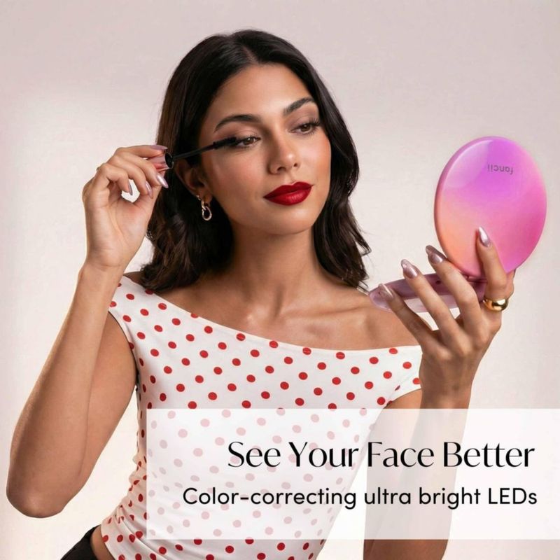 Espejo de Maquillaje Fancii 13 cm LED 10x/1x Recargable