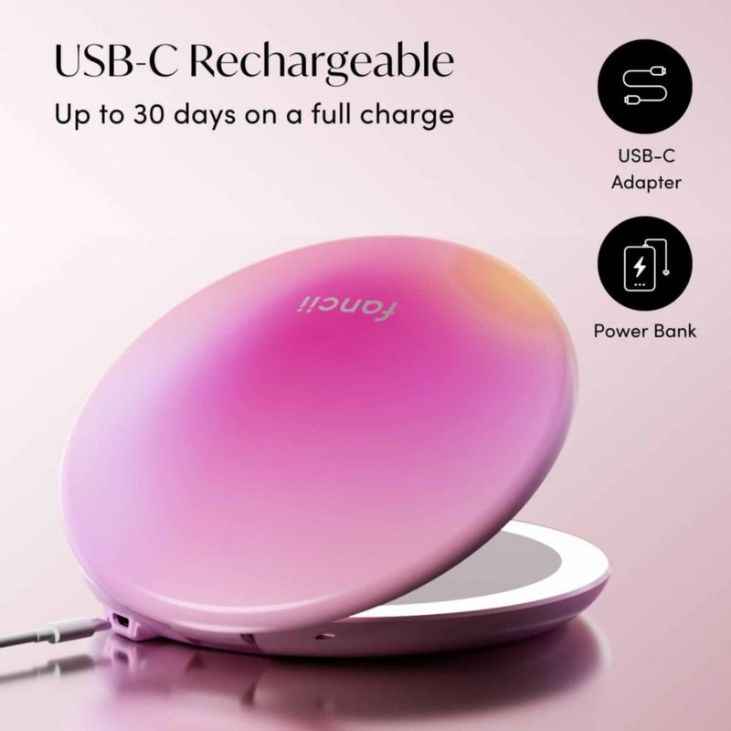 Espejo de Maquillaje Fancii 13 cm LED 10x/1x Recargable