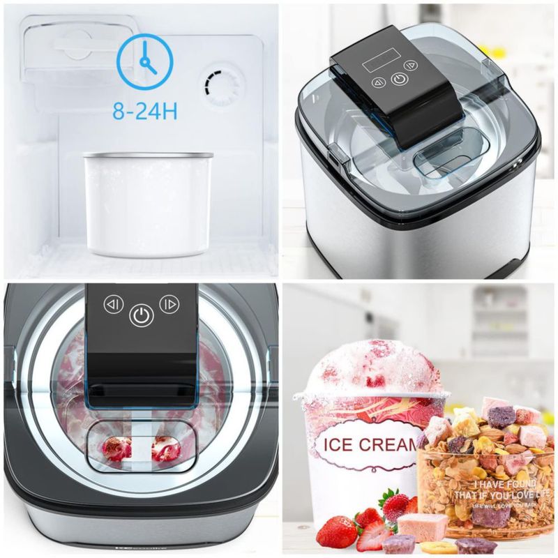 Máquina de Helado KECOOLKE de 2 cuartos eléctrica para encimera
