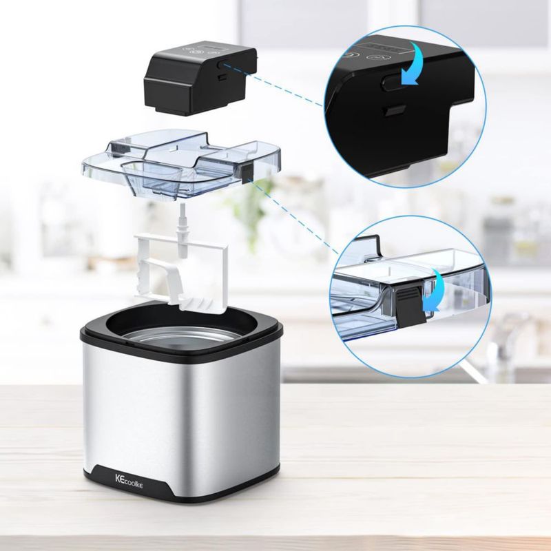 Máquina de Helado KECOOLKE de 2 cuartos eléctrica para encimera