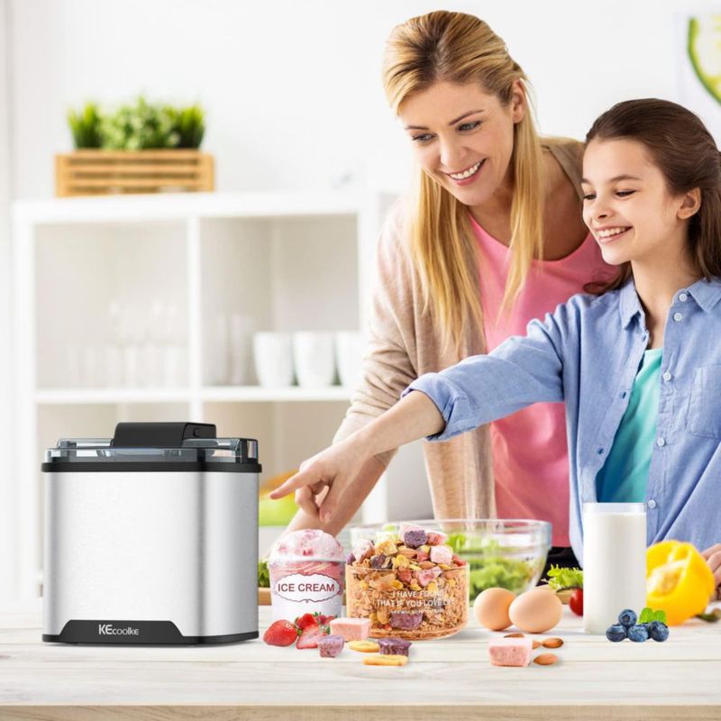 Máquina de Helado KECOOLKE de 2 cuartos eléctrica para encimera