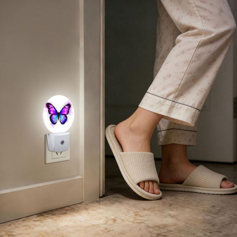 Lámpara Vanphai Luz Nocturna Mariposa 75 cm Morada