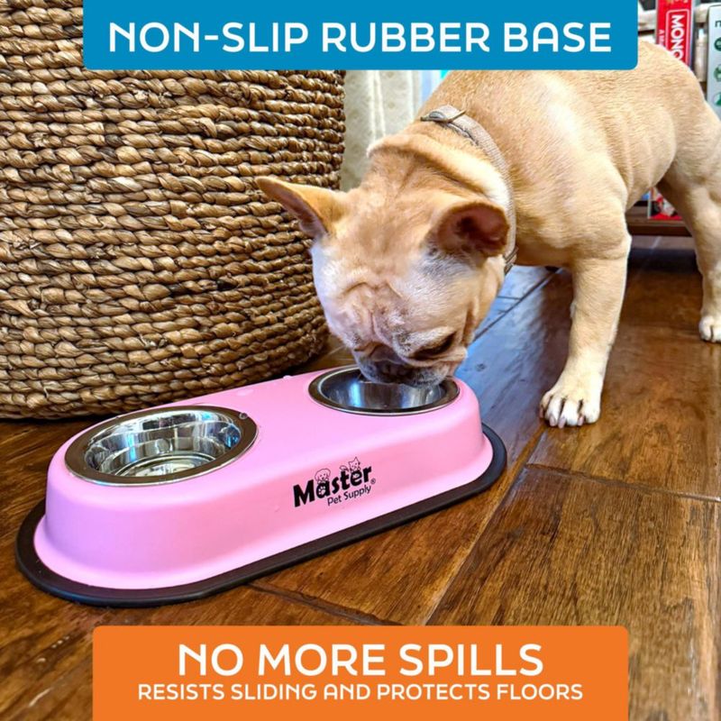 Set Doble de Tazones para Perro Master Pet Supply 240 ml Rosa Hyper