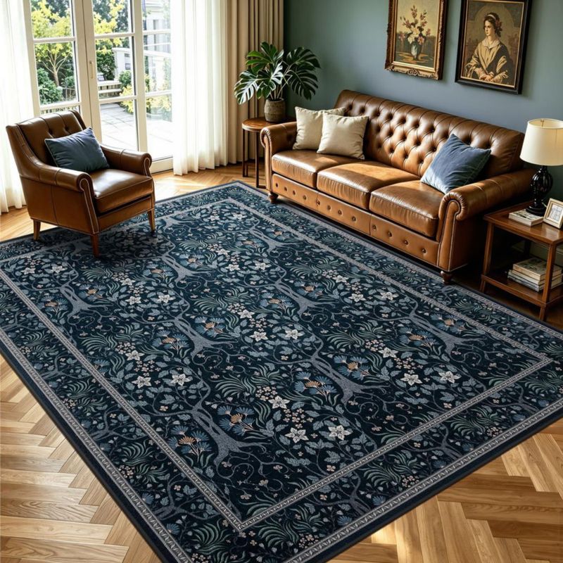 Alfombra de Área Joydeco 137x178 cm Boho Floral Lavable