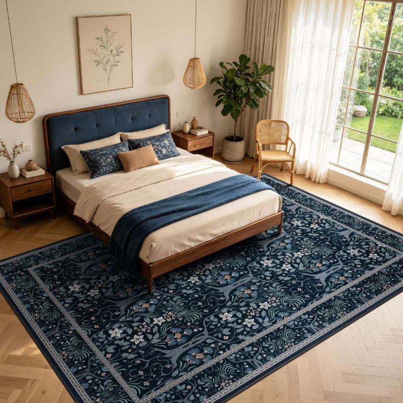 Alfombra de Área Joydeco 137x178 cm Boho Floral Lavable