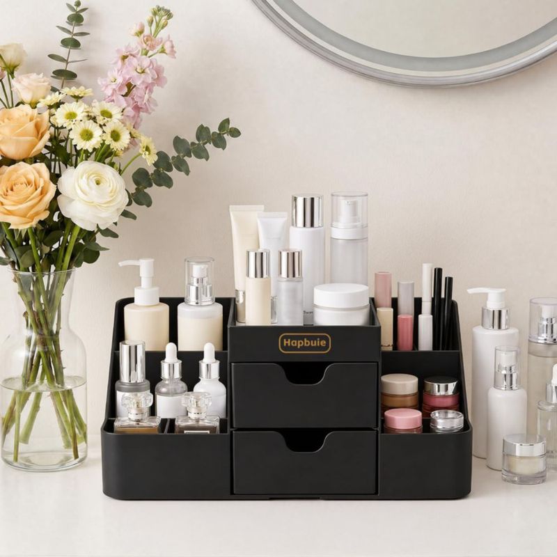 Organizador Hapbuie Negro con Cajones 30x19x14 cm